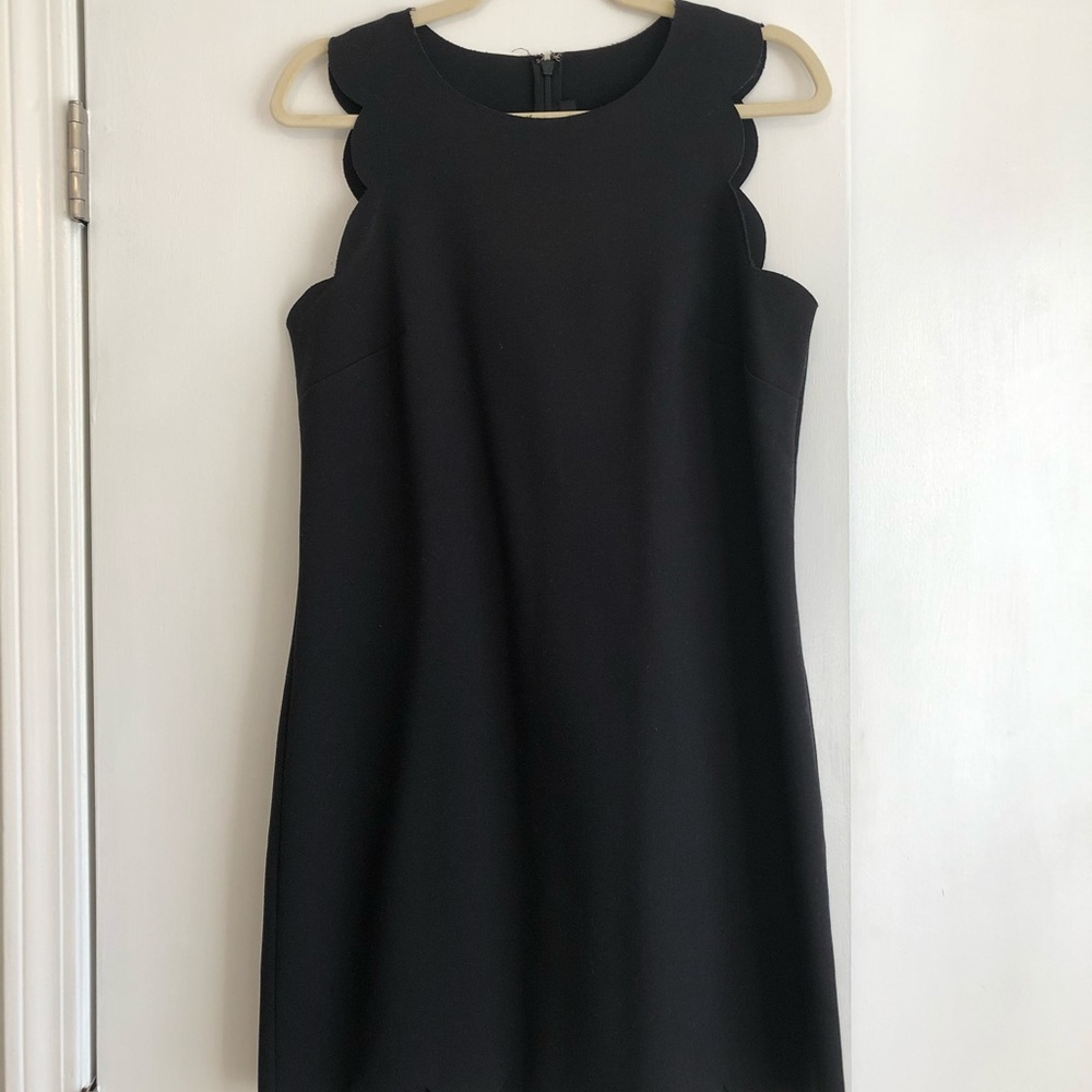 J Crew scalloped black dress